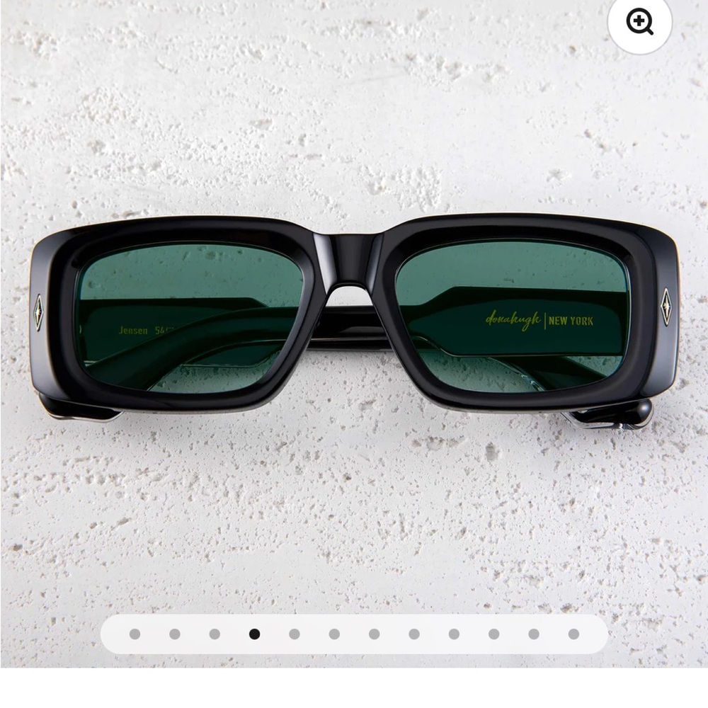 Donahugh Jensen Black Rectangular Sunglasses with… - image 4